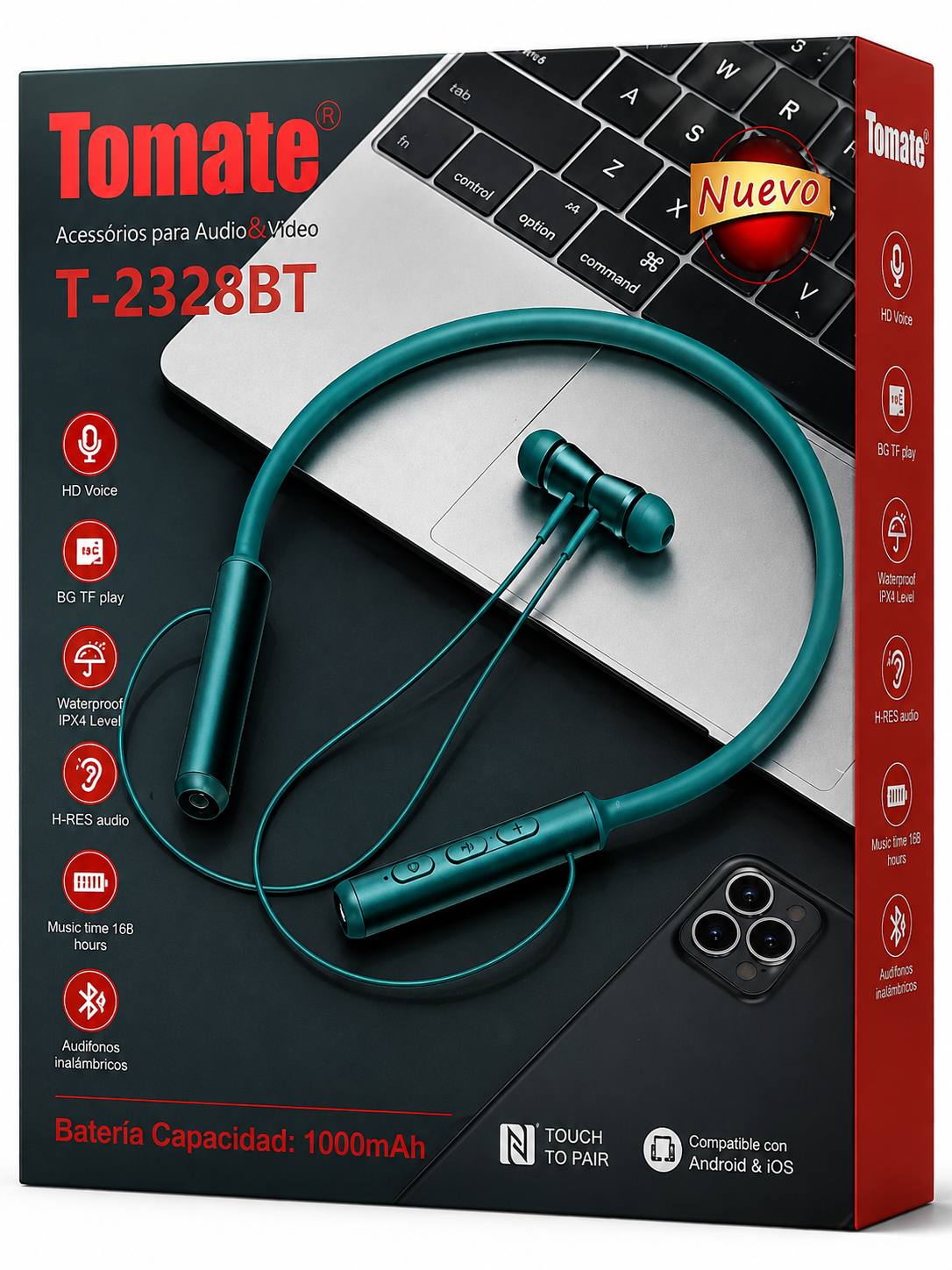 Auriculares Inalámbricos Tomate con Linterna