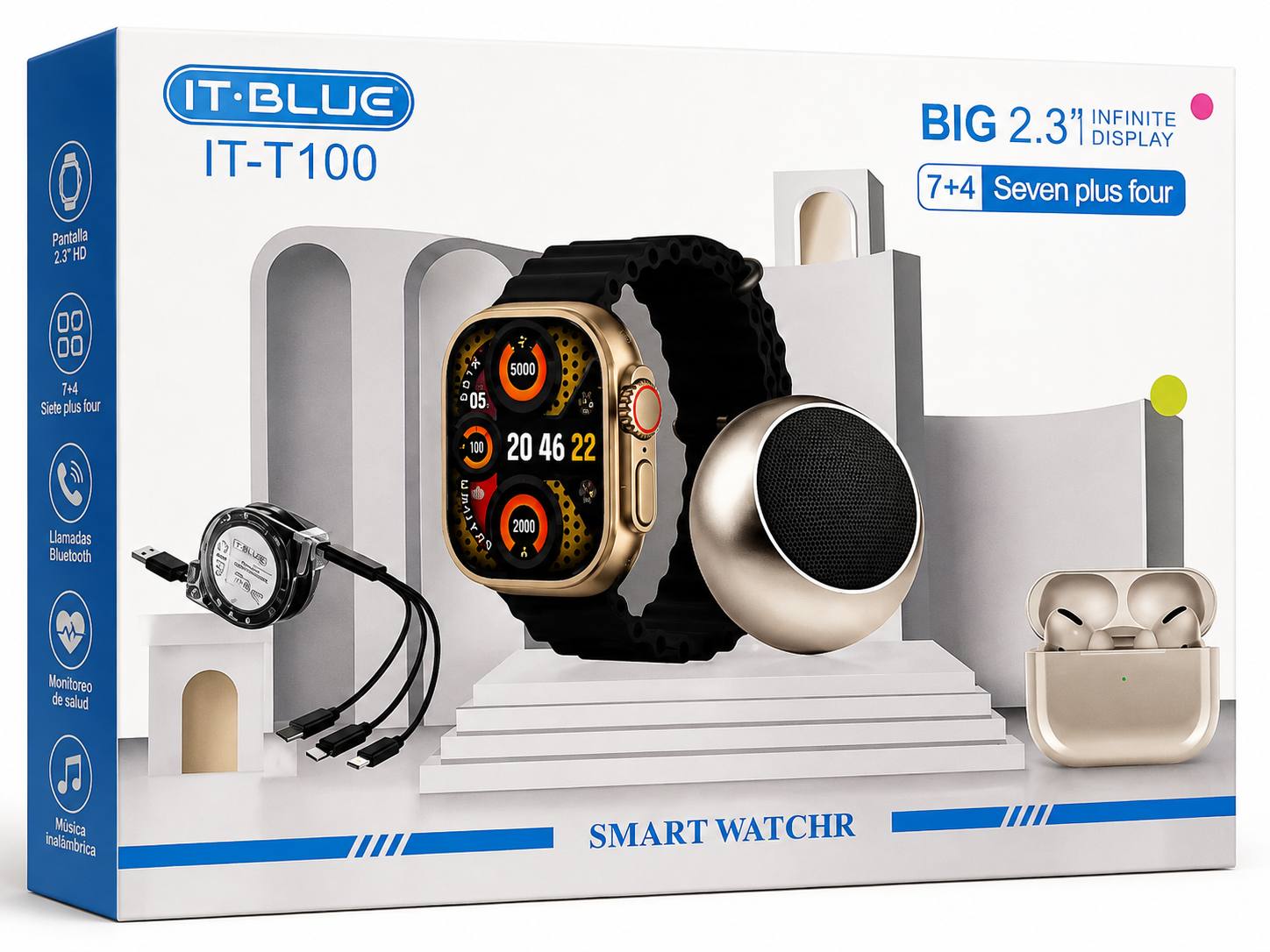 Set Reloj Digital + Auriculares + Multicables