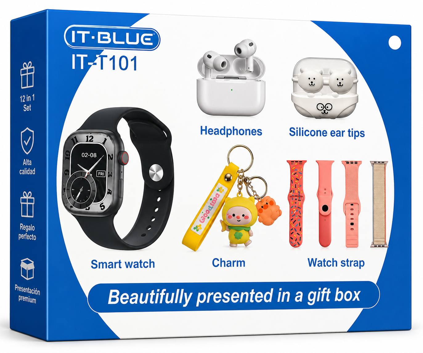 Set Reloj Digital + Auriculares + Funda + Llavero
